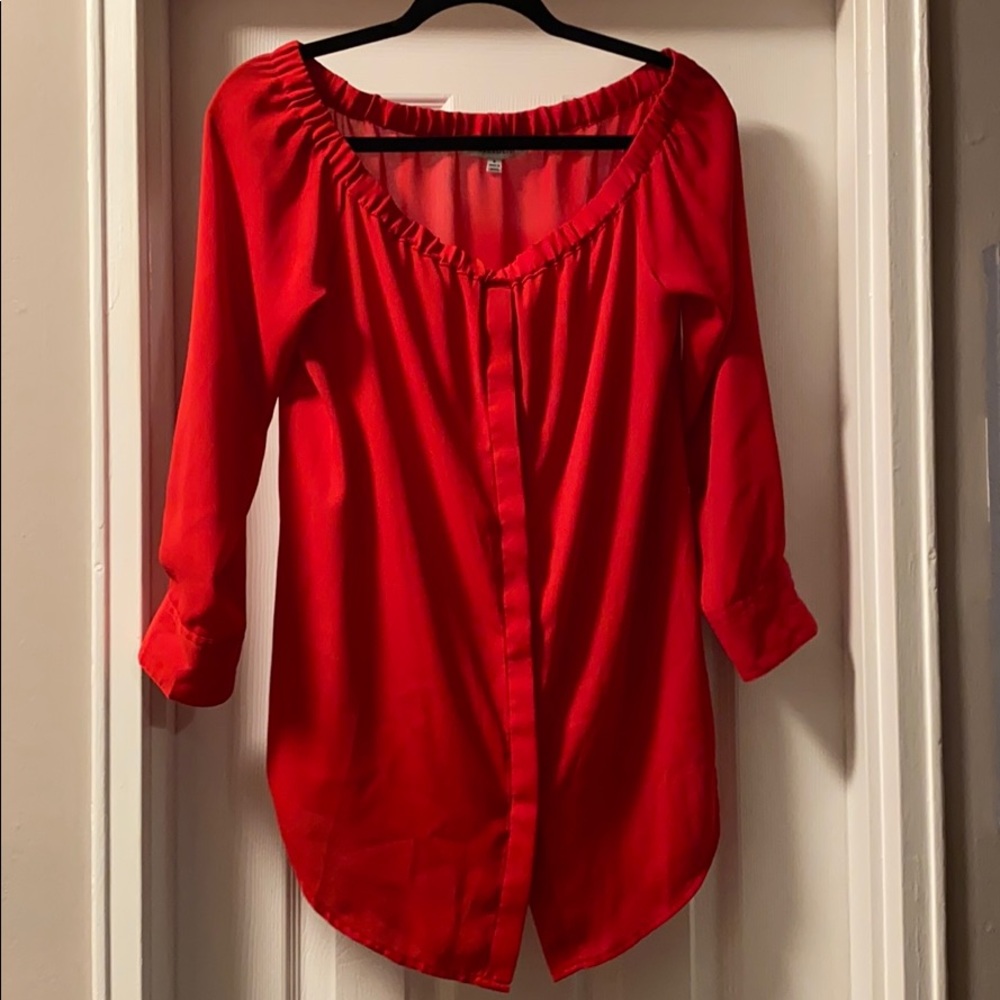 Off the shoulder Red Blouse